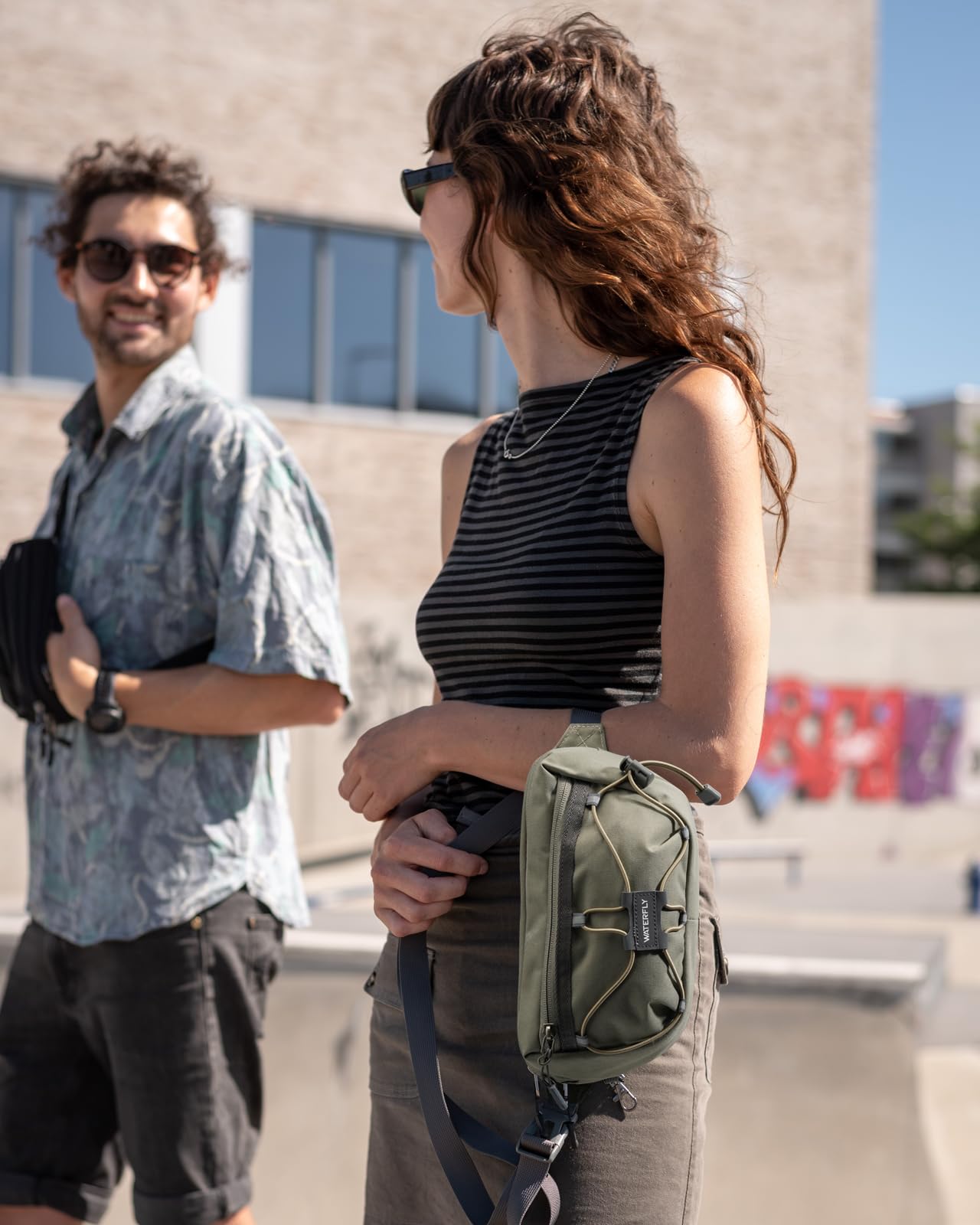 WATERFLY Marsupio Antifurto alla moda con Blocco RFID Fanny Pack Sportivo da Uomo Donna per Corsa Campeggio Trekking