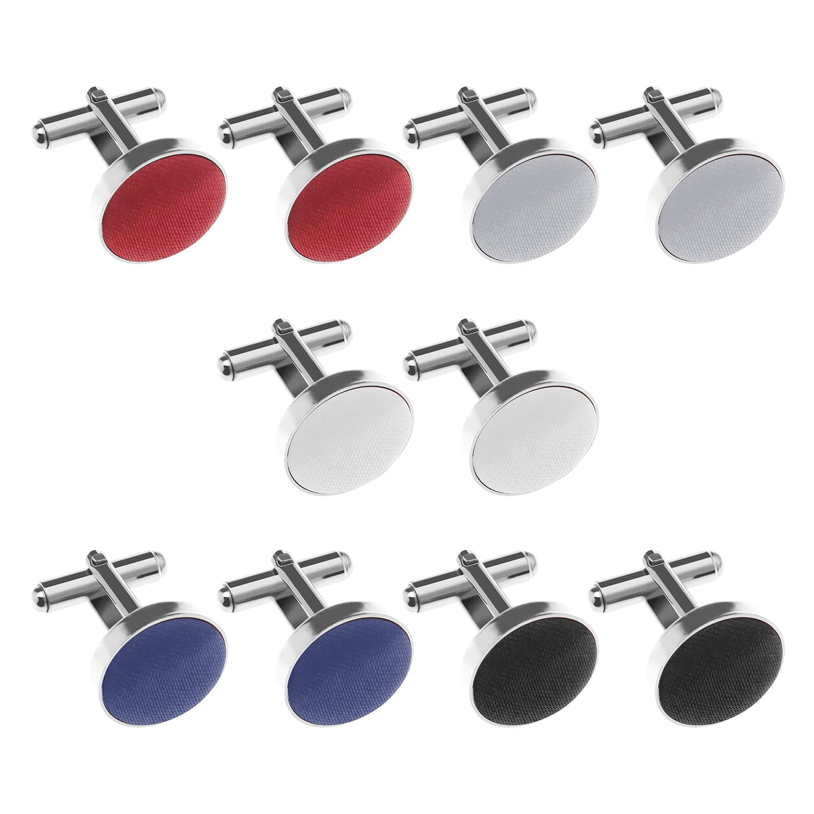 OTOTEC 5 pares de gemelos redondos para hombre, gemelos clásicos para camisa para ropa, accesorios de decoración, ocasiones formales, reuniones de negocios, aniversarios, 16.3mm, Metal