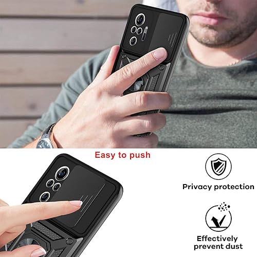Miniatura 3 de Funda para teléfono compatible con Xiaomi Redmi Note 10 Pro Cover Tpu+Pc a prueba de golpes con anillo magnético integrado, soporte resistente