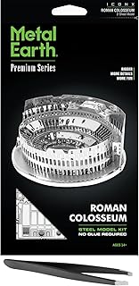 Metal Earth Fascinations Premium Series Roman Colosseum 3D Metal Model Kit Bundle with Tweezers