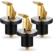 MorningRo 3 Pcs 5/8 Inch Baitwell Drain Plug Brass and Stainless Steel Snap Lock Boat Drain Plug Rubber for Boat Yacht Kayak Marine Livewells Baitwells