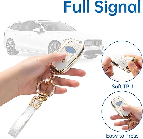 Miniatura 3 de CACARLIKE Funda para llavero Subaru con cordón de cuero, funda compatible con Ascent BRZ Crosstrek Forester Impreza Legacy Outback WRX STI Smart Key