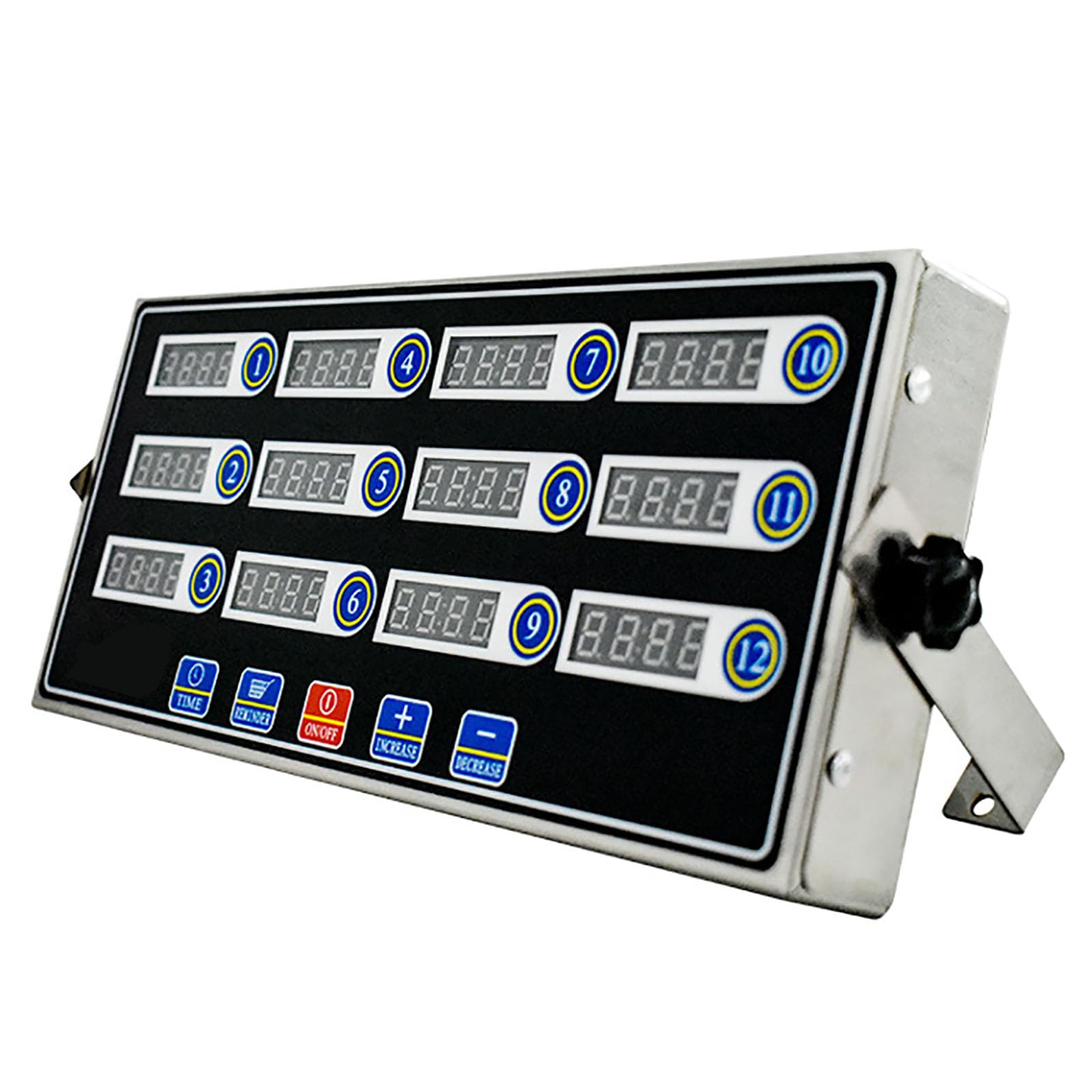 Temporizador de Cocina Comercial de 12 Canales, temporizadores Digitales de Restaurante con recordatorio de Despertador, Temporizador de Cocina para Hornear con Pantalla LED de Panel Impermeable, pa