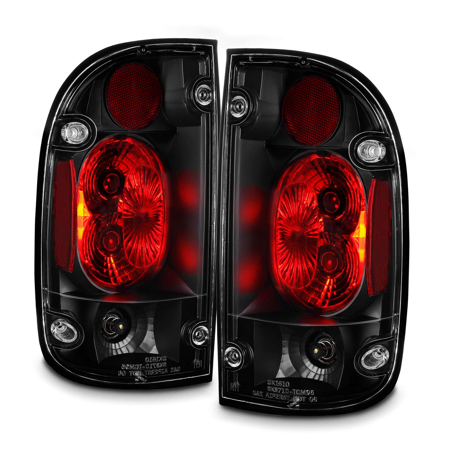 AKKON - For 1995-2000 Toyota Tacoma Pickup Truck JDM Black Tail Brake Lights Set Left + Right Pair