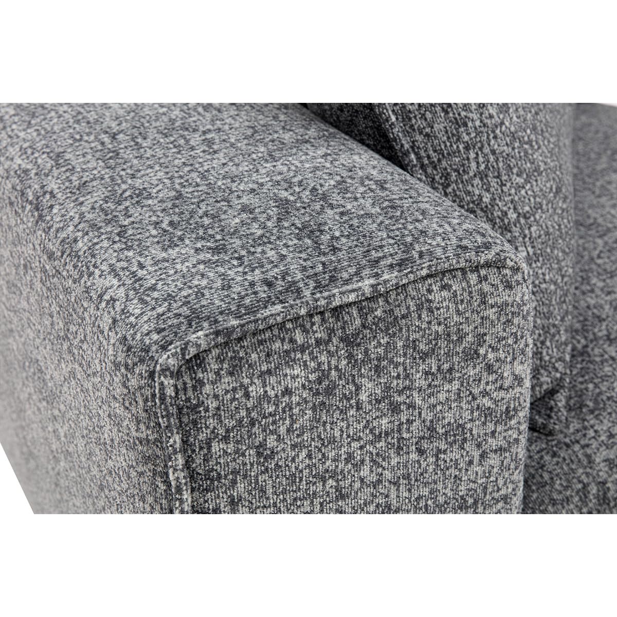Miliboo Module d'angle Droit pour canapé en Tissu chiné Gris foncé Kerry