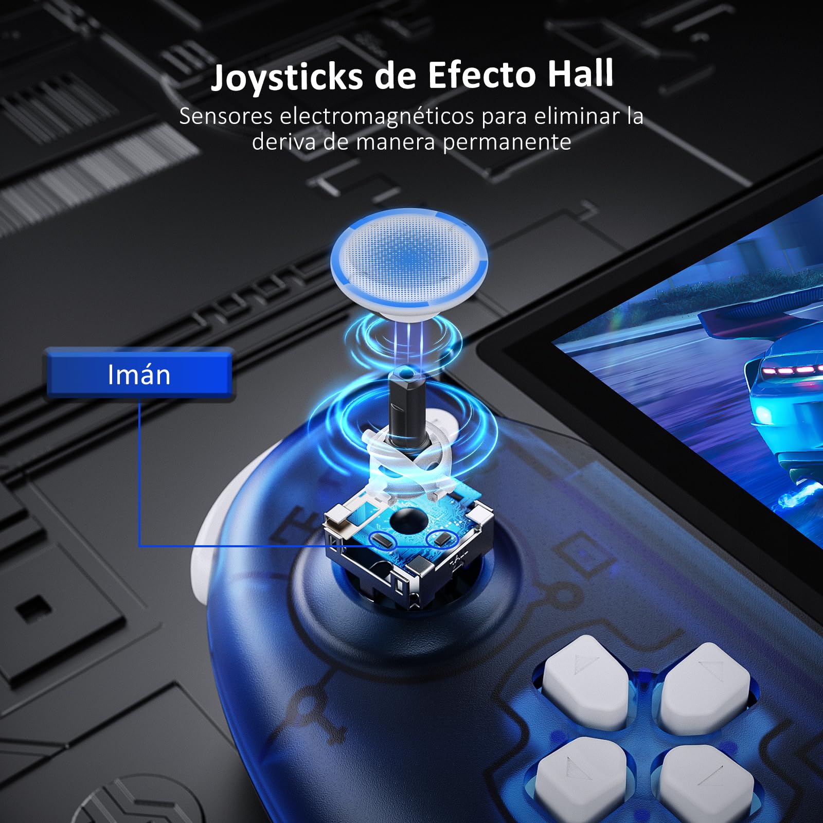 NexiGo Hall Effect Gripcon (Gen 2) with Kickstand and HDMI out for TV Docking, Hall Sensing Joystick for Nintendo Switch/Switch OLED, Handheld Mode, 4K/1080P Supported HDMI and USB 3.0 Port, Blue