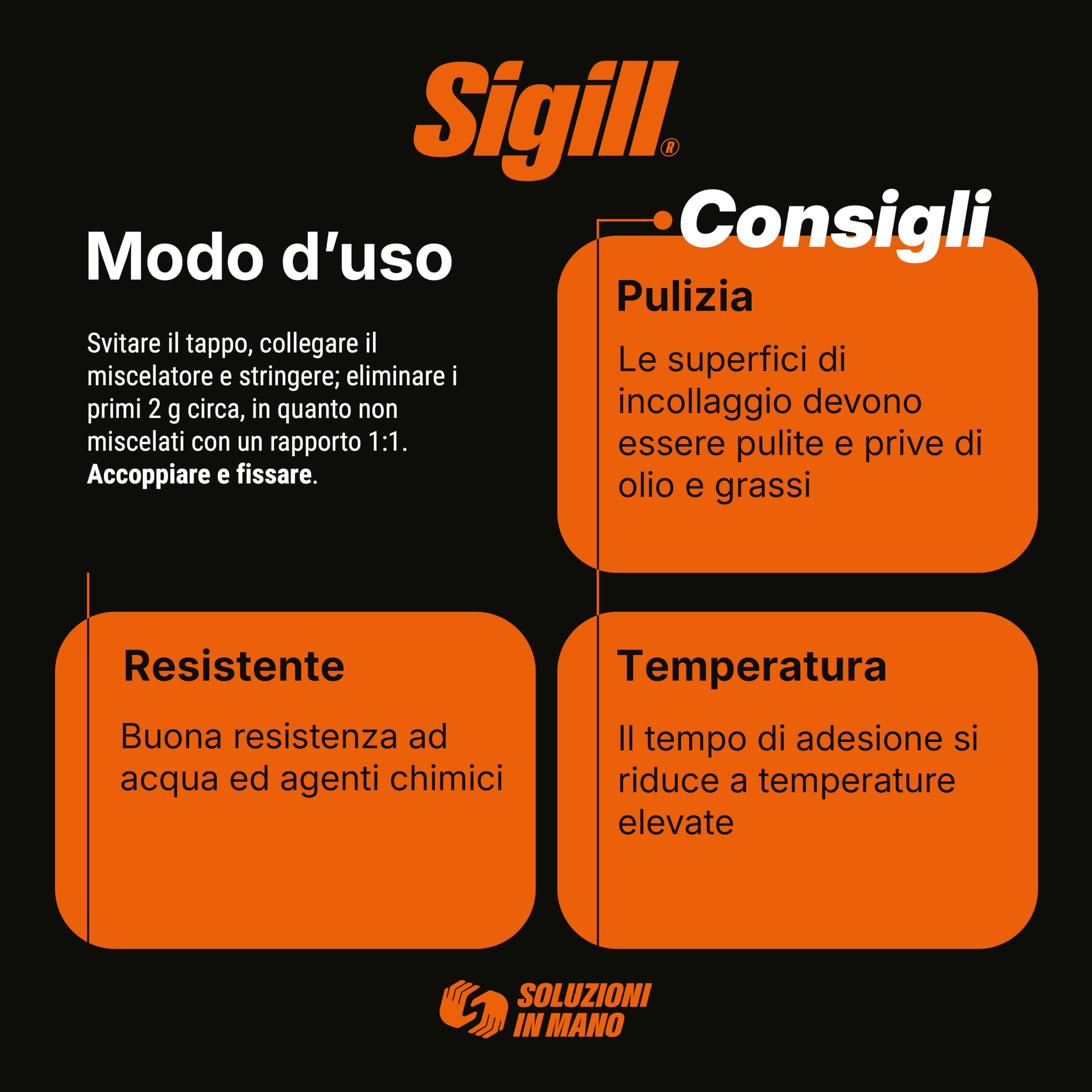 SIGILL, Colla Epossidica, Adesivo Epossidico Bicomponente (A+B) Super Resistente fino a -40°C e +80°C, Resistente ad Acqua e Agenti Chimici, Trasparente e Rapido, Siringa da 25 ml (A+B)
