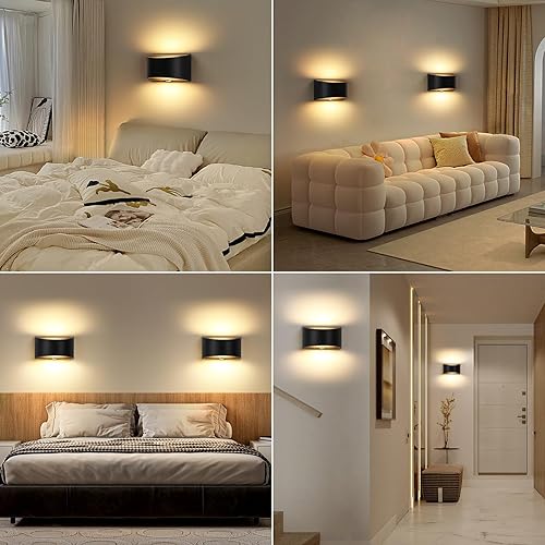 Miniatura 7 de Lightess Aplique de pared LED, lámpara de pared regulable con USB recargable, control táctil, lámpara de montaje en pared arriba hacia abajo, color