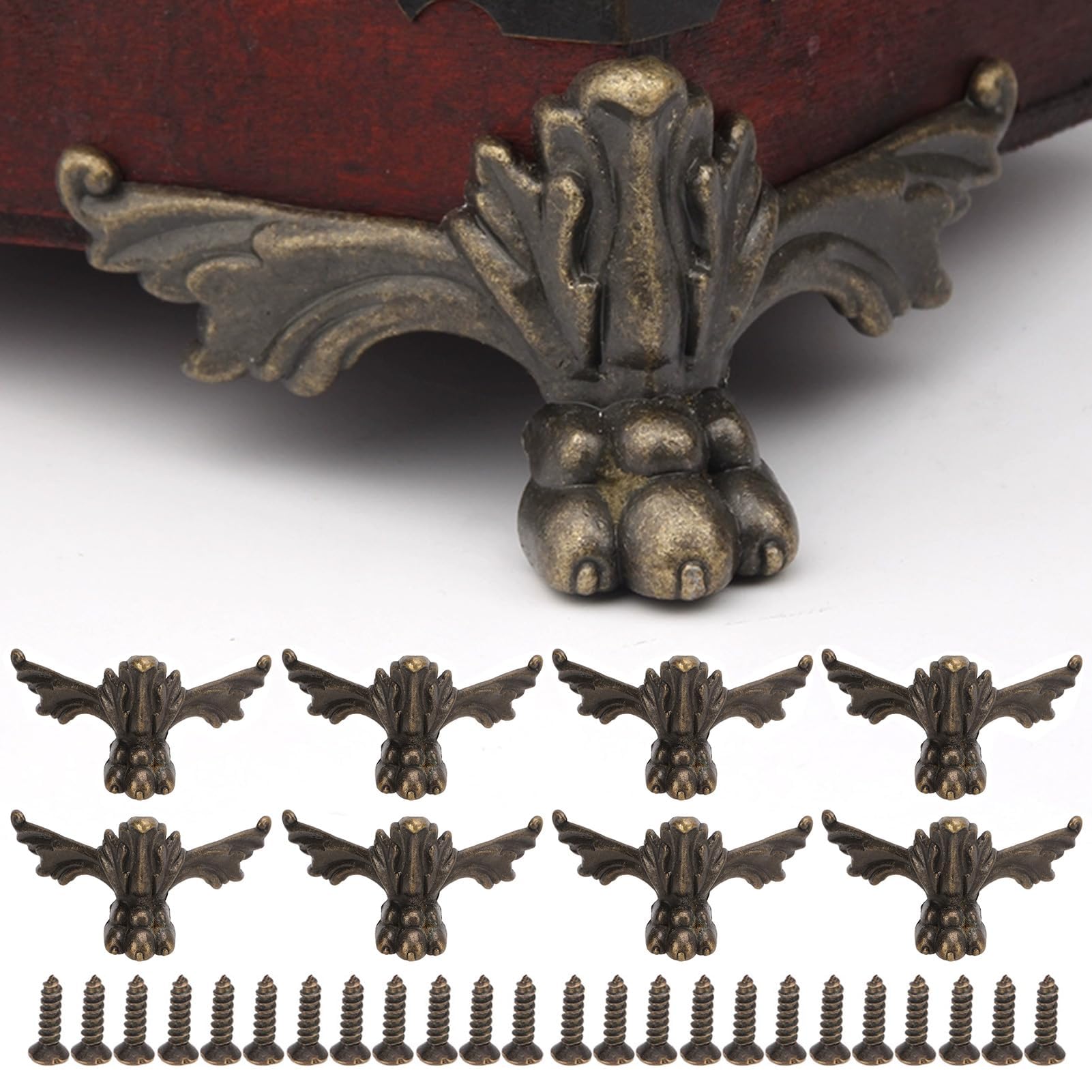 BQLZR Jewelry Box Feet - Retro Metal Furniture Legs For Wooden Cases & Craft Boxes (10 Pack)