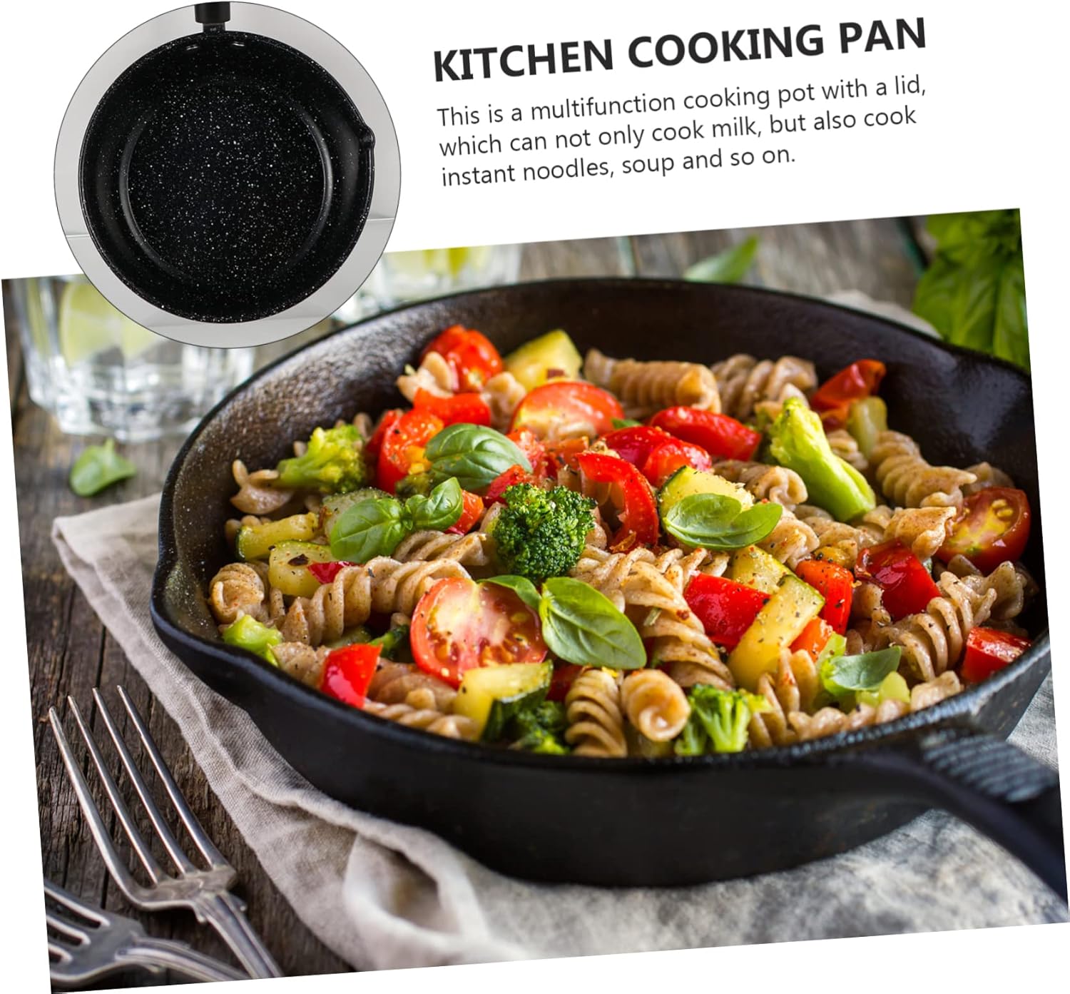 Milk Pan Lid Nonstick Saucepan Easy to Clean Sturdy Construction Health Material