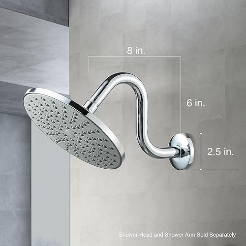 Vista 55 de OFFO Extensión de cabezal de ducha de 12 pulgadas, brazo en forma de S de bronce aceitado con brida, extensión de ducha de cuello de ganso de gran