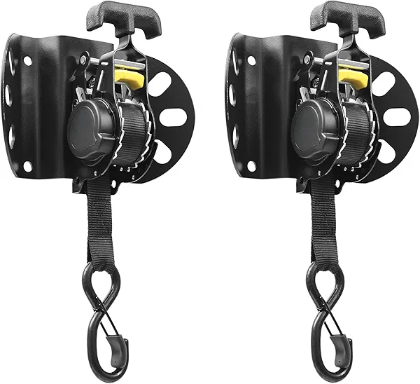 Retractable Ratchet Straps for 2015-2025 Ford F150, Ratchet Straps Heavy Duty(2-Pack), 1 Inch x 10 Feet(1,500lb Break Strength), Auto Self Retracting Tie Down Straps, Ford F150 Accessories, Black