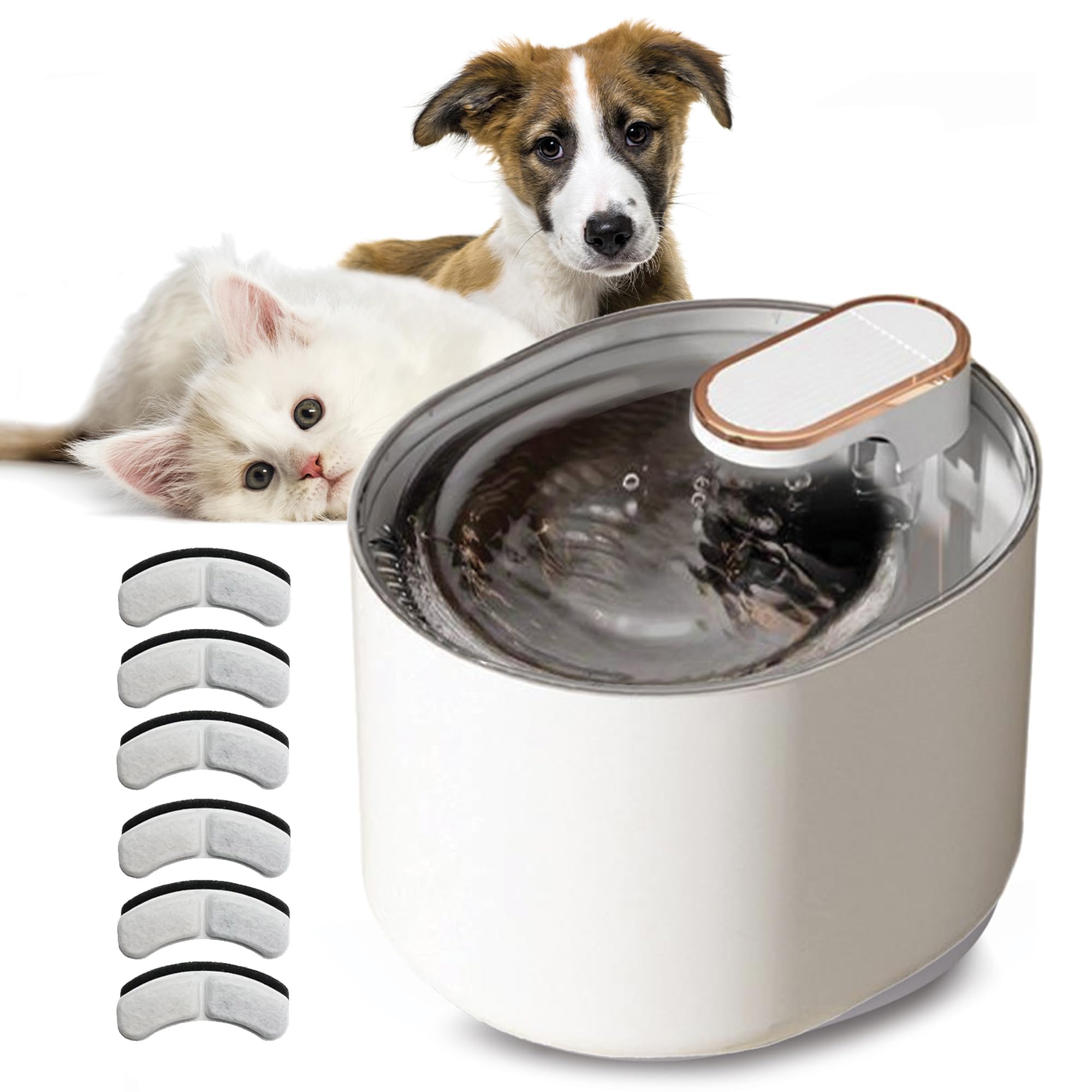 Fontana Per Gatti 1,8L Con Filtro - Acciaio, Pompa Silenziosa, Carboni Attivi, Sicura E Igienica