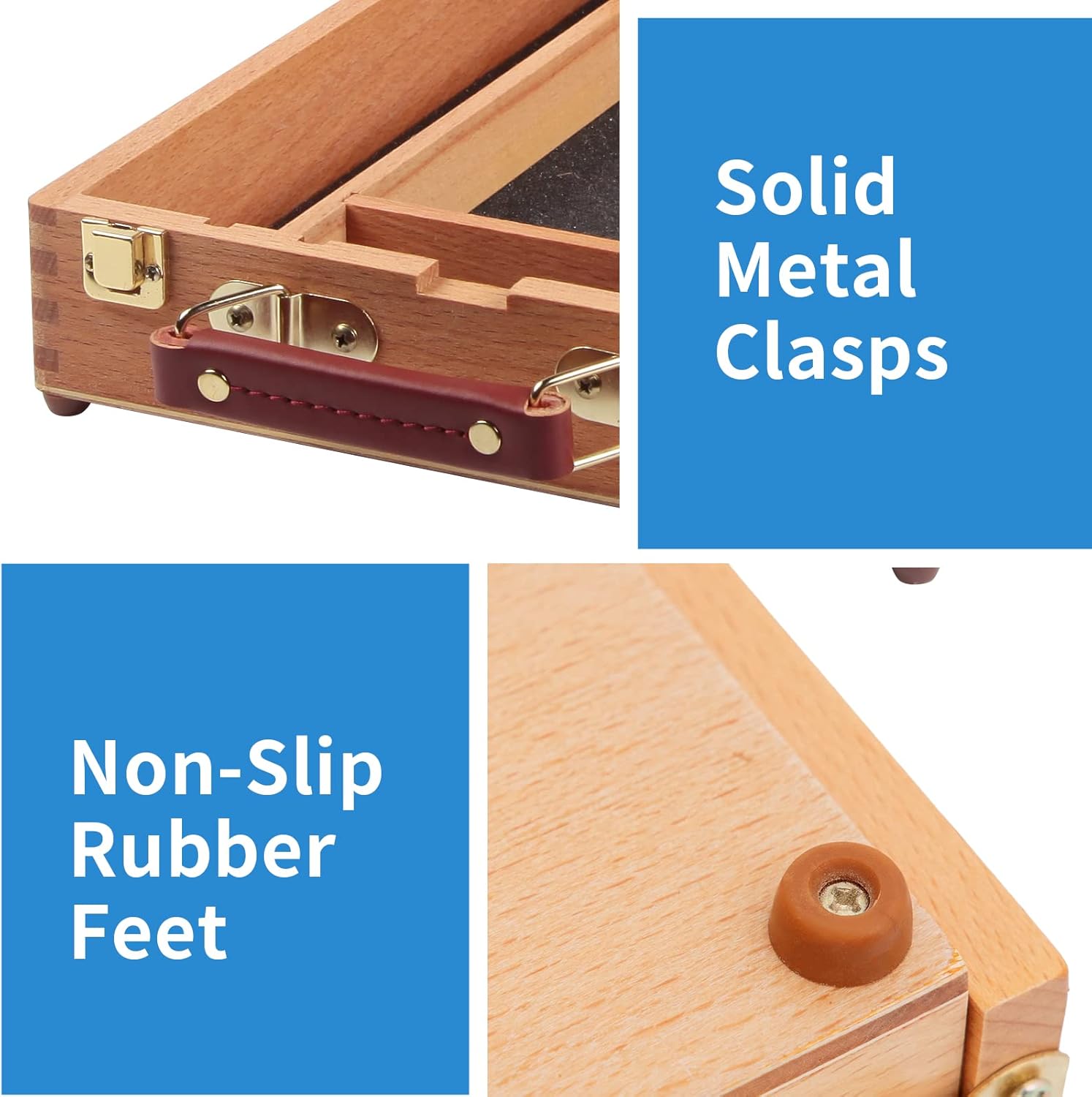 Falling in Art Wooden Tabletop Easel, Solid Wood Sketchbox Desktop Easel for Painting, Portable Art Drawing Easel for Beginners and Professionals - Image 7