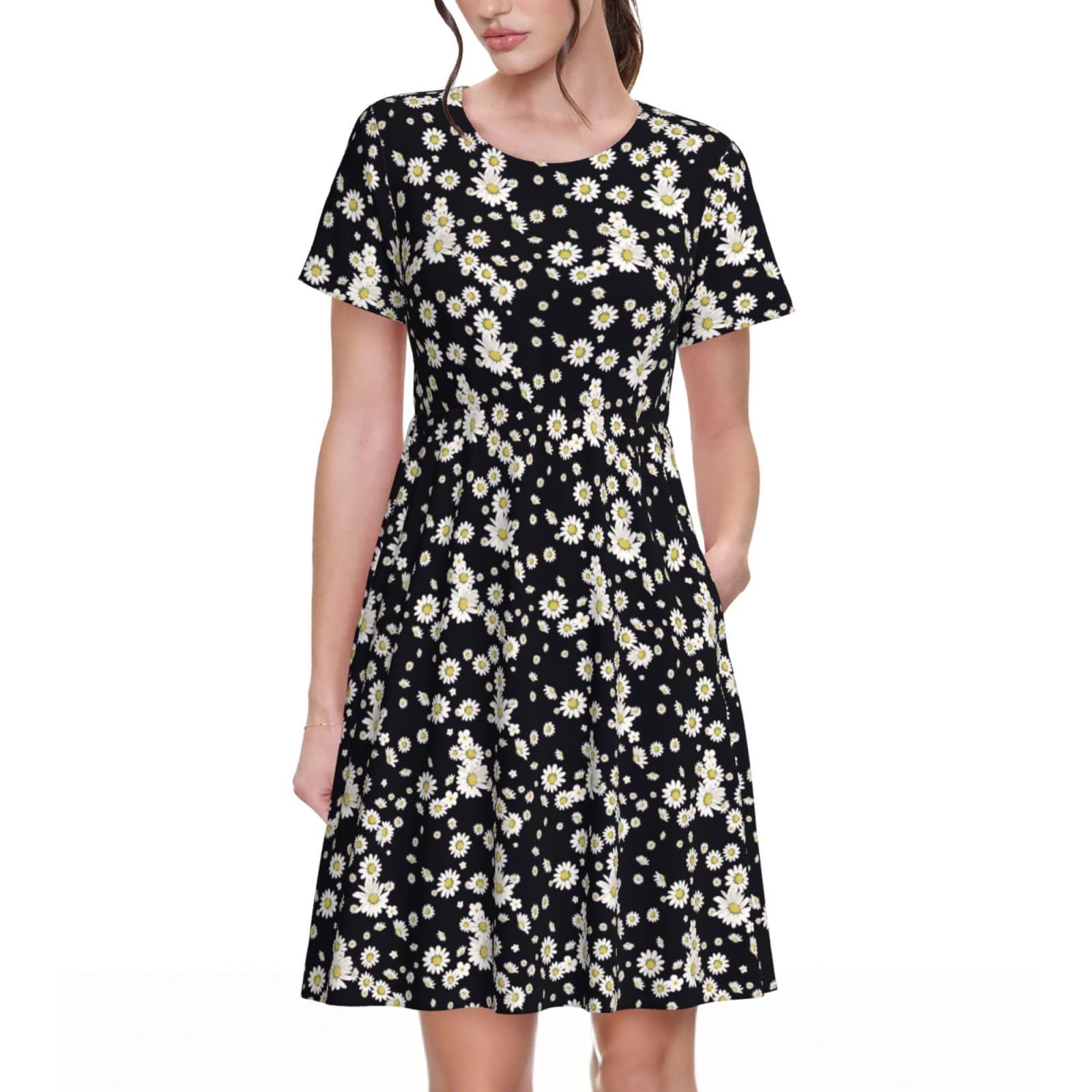 Robe d'été décontractée manches courtes motif fleuri - 8