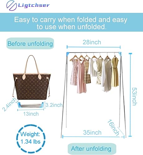 Miniatura 2 de Ligtchser Perchero portátil de viaje perchero plegable para baile viajes campamento secado caravana interior y exterior Un mini perchero plegable