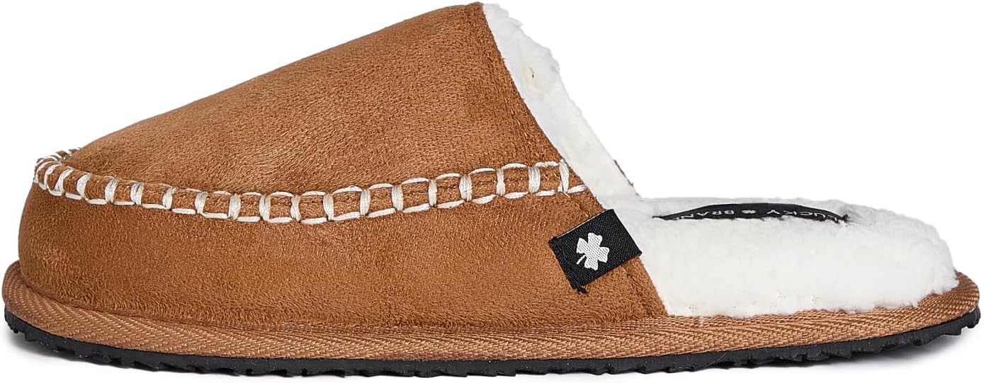 Lucky Brand Boys Whip Stitch Scuff Slippers Warm Indoor Outdoor Plush Lined House Shoes Cozy Slip On Kids Comfort Slippers - Image 2