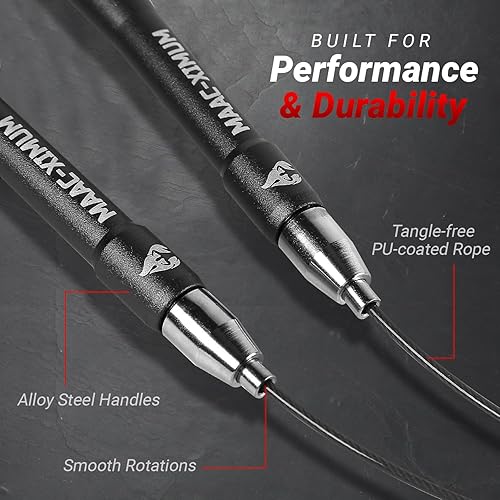 Miniatura 2 de Cuerda de salto premium, ligera, autobloqueante, ajustable para adultos, cuerda de salto de velocidad, fitness, crossfit, boxeo, artes marciales