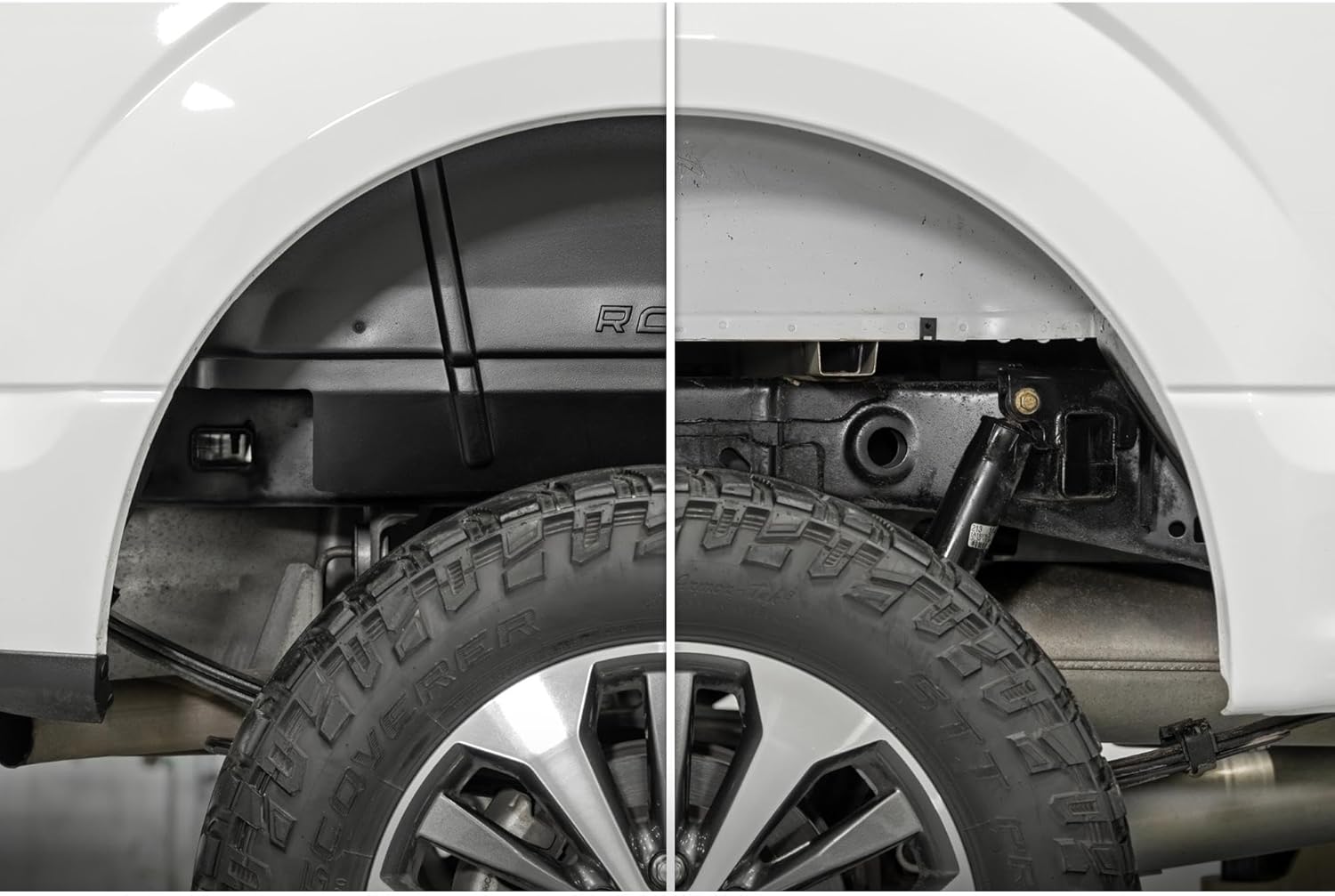 Rough Country Rear Wheel Well Liners for Ford F-150 (2015-2020) - Heavy-Duty Rear Fender Liners for Mud & Debris Protection, Made in USA