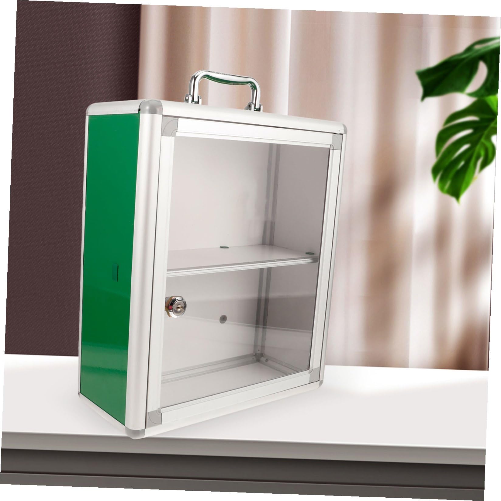 Alipis Botiquín y Ahorro de Espacio Montado en Pared Grande de Primeros Auxilios Capacidad Amplia Puerta Transparente de Acrílico y Diseño de Aleación de Aluminio para Hogar y Coche