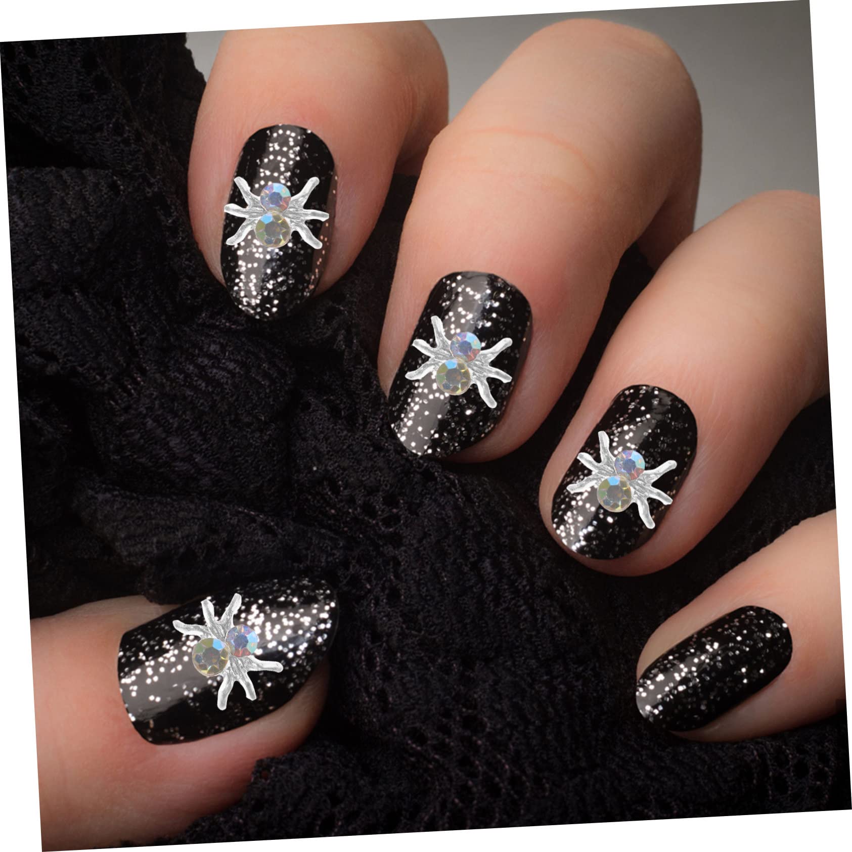 Mikinona 100Pcs Spider Nail Art Charms Manicure Decor for Women Nail DIY Charms Spider Ornaments for Nail Decoration for Creative Nail Designs - Image 3