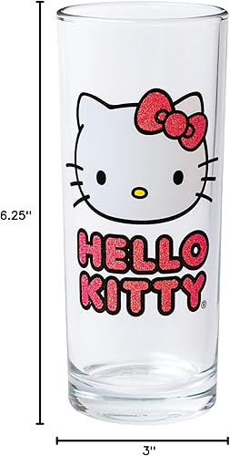 Miniatura 9 de Silver Buffalo Sanrio Hello Kitty - Juego de 4 vasos de vidrio, 10 onzas
