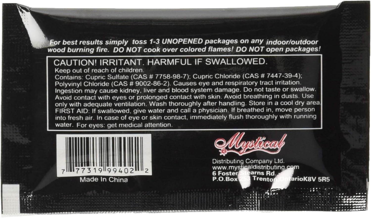 Mystical Fire Campfire Fireplace Colorant Packets (50 Pack) : Home & Kitchen