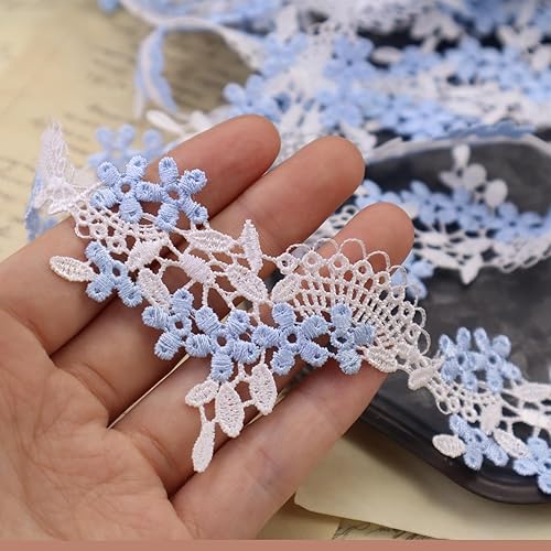 Miniatura 3 de IDONGCAI Cinta de encaje de Venecia de 2 x 3 yardas, bordado de flores, apliques de borde de encaje para coser ropa, decoración de fiesta en el