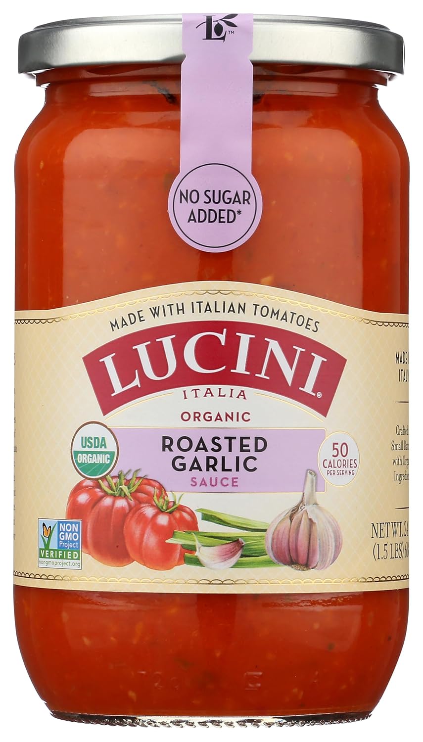 Lucini, Organic Roasted Garlic Marinara Sauce, 25.5 Ounce