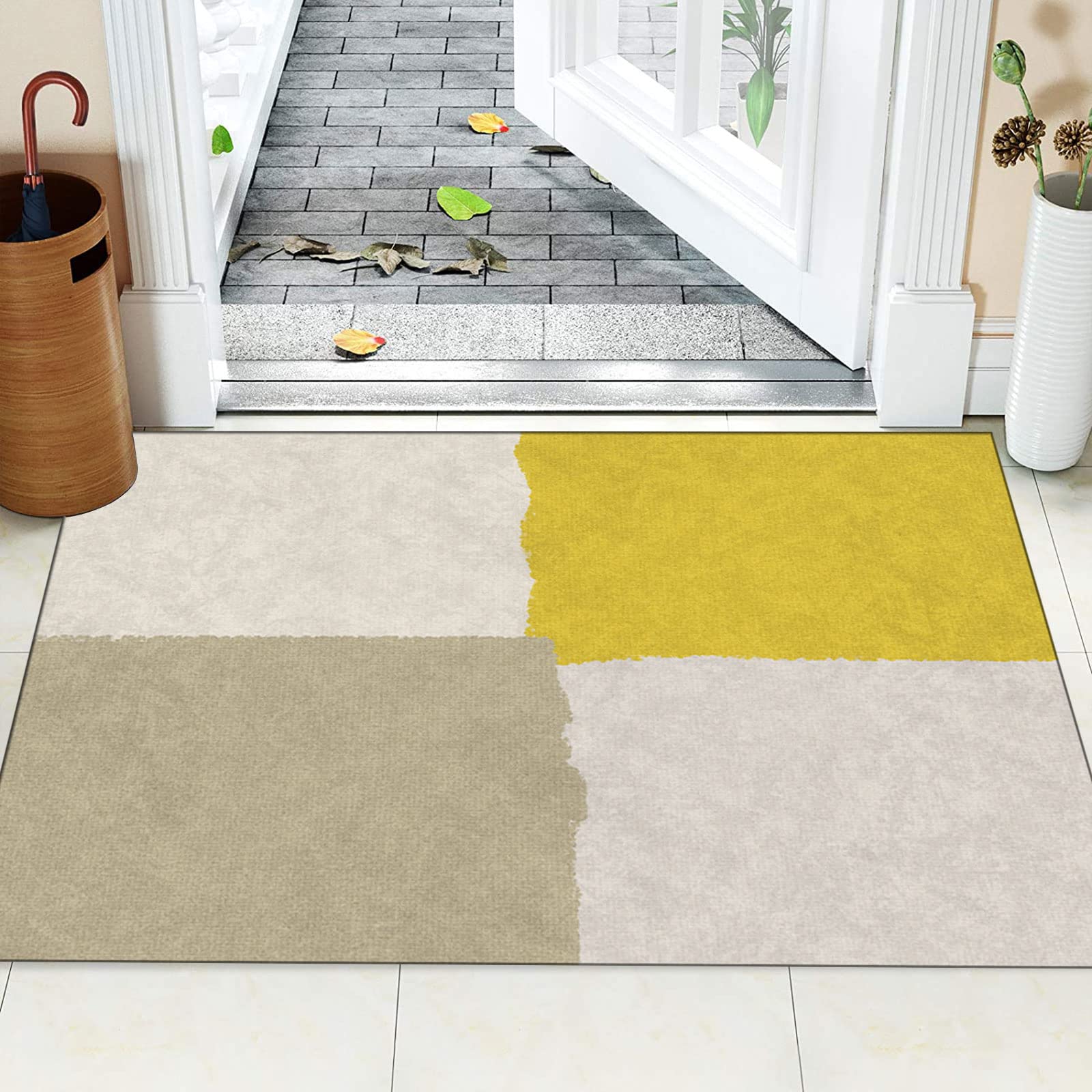 Läufer Teppich Flur Küche rutschfest Modern Abstrakt Marokkanisches Design Waschbarer Teppich für Wohnzimmer Vielseitige Wohnkultur
