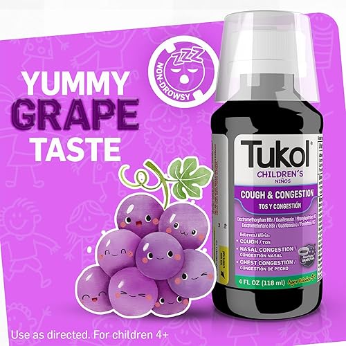 Miniatura 6 de TUKOL Medicina infantil para la tos y el resfriado descongestionante nasal supresor de la tos y alivio de la congestión del pecho acción rápida