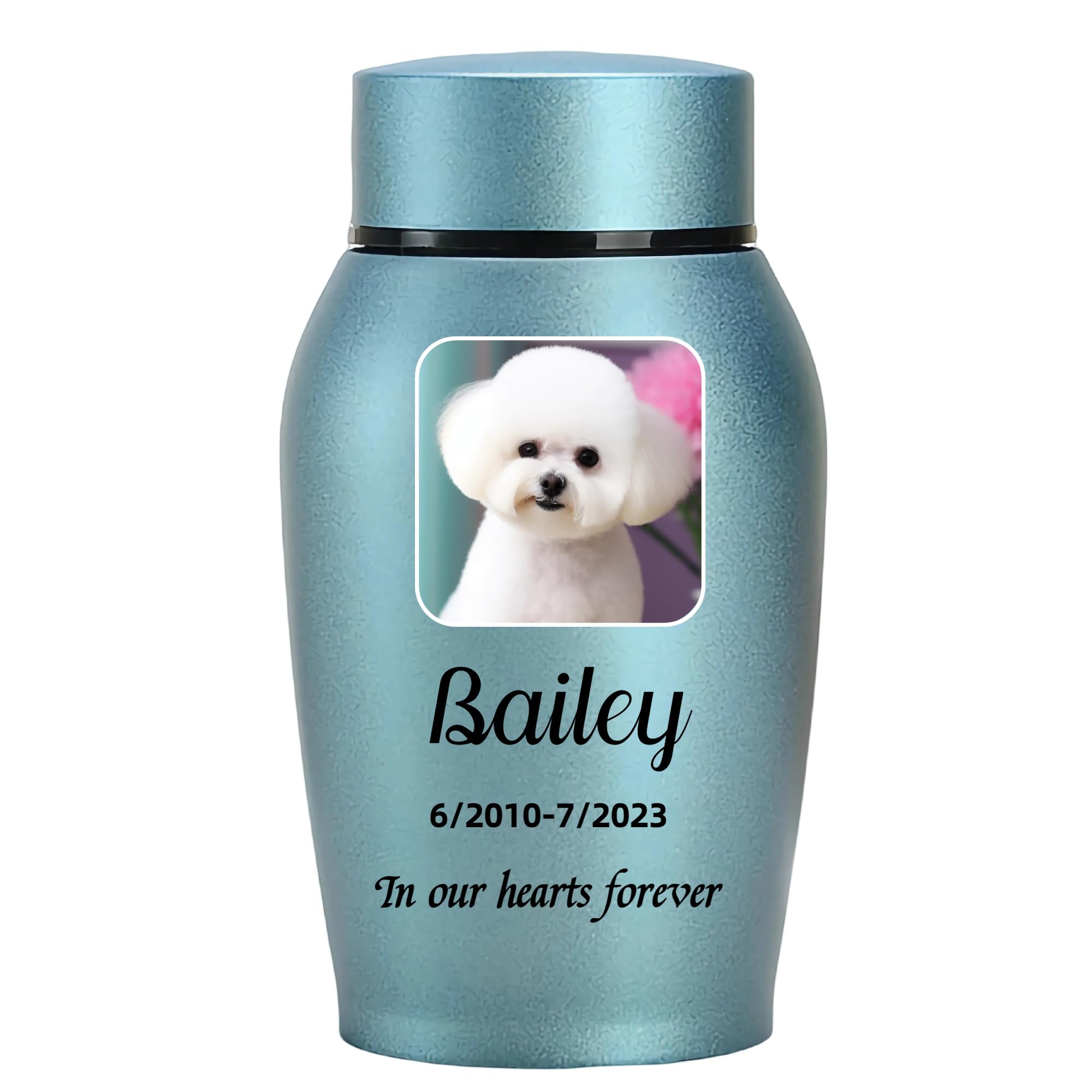 Custom Dog and Cat Urns for Ashes，Personalized Memorials Pet Urn for Ashes ，Custom Pet Name and Photo for Cremation Urns (Square)