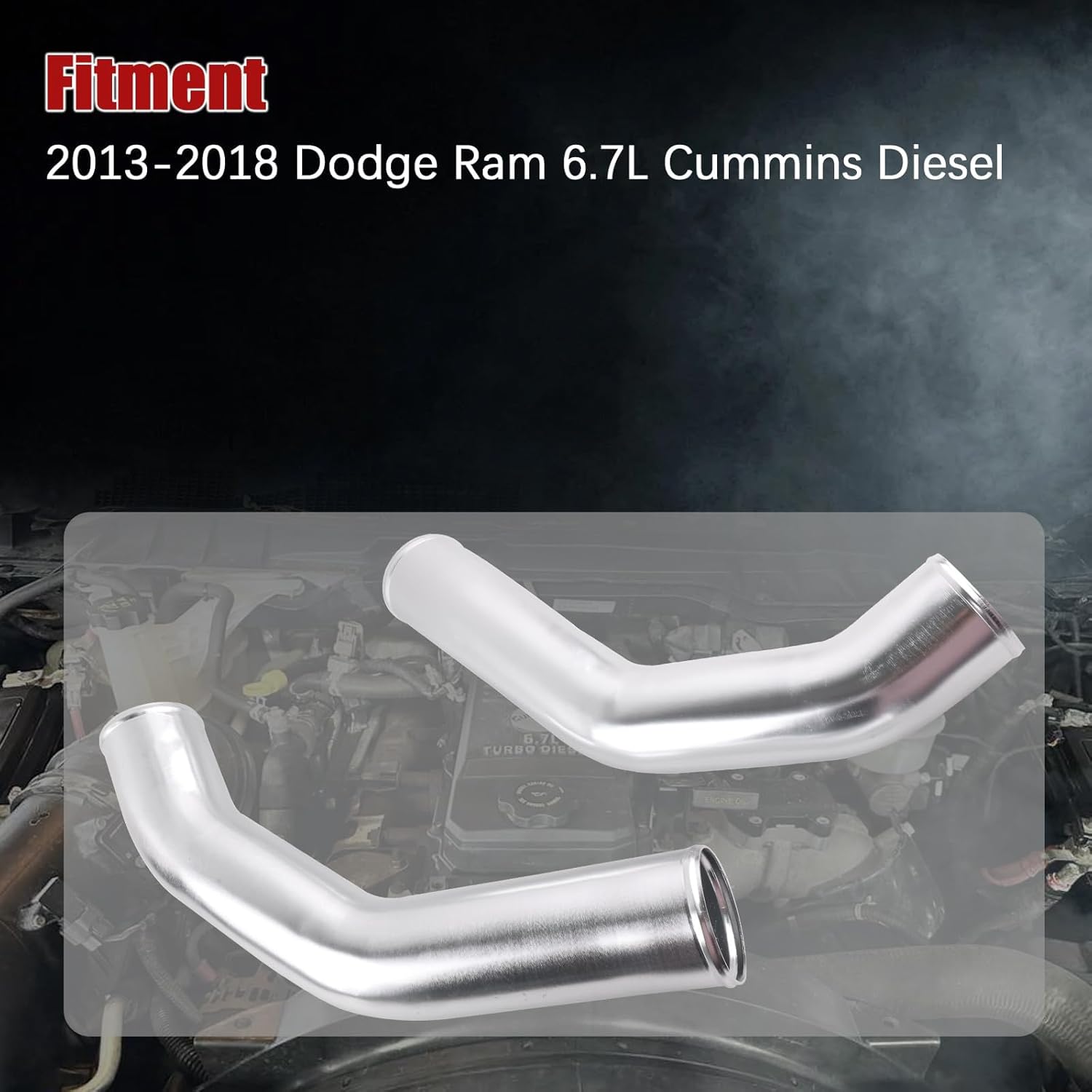Aluminum Intercooler Pipe Kit & Boot Kit Compatible with 2013-2018 Dodge Ram 2500/3500 6.7L Cummins Diesel