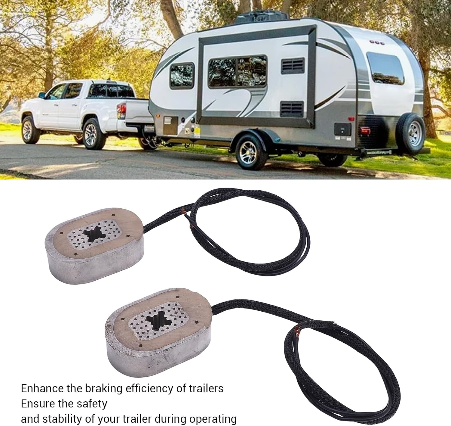 Haofy Universal Electric Trailer Brake Magnet, 2 Pcs 12V Brake Magnets for RV, Enhanced Braking Efficiency, Long Lasting Performance with Metal Material, Ideal for Electric Trailers