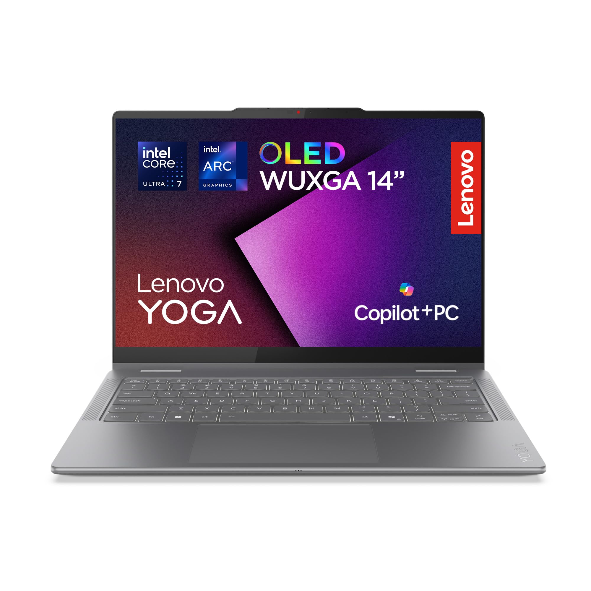 Lenovo Yoga 7 (2 in 1) Notebook Copilot+ PC Convertible Touch 14" OLED WUXGA (1920x1200), Intel Core Ultra 7 256V, RAM 16 GB, 512 GB SSD, 60 Hz, Windows 11 Home, WiFi 7 - Luna Grey