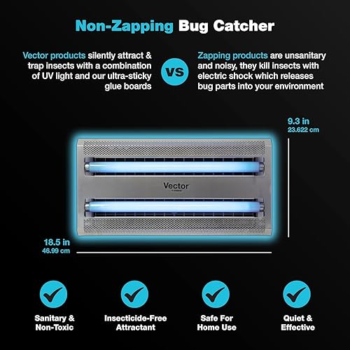 Miniatura 5 de Catchmaster Vector 30, trampas para moscas de luz UV para interiores para el hogar, trampas eléctricas para mosquitos para casa interior, bombillas