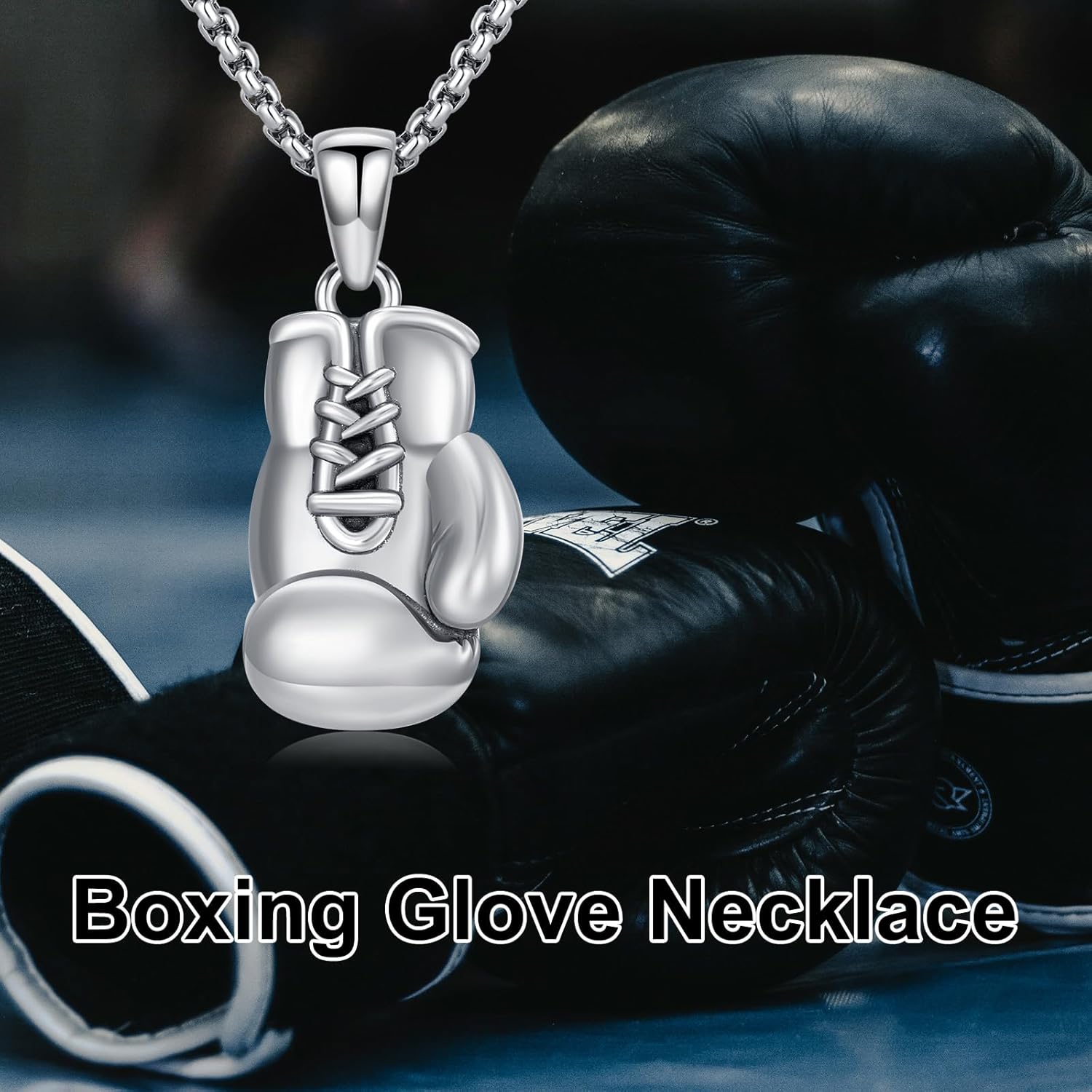 Boxing Necklace 925 Sterling Silver Boxing Gloves Pendant Gym Necklace Jewelry Gifts for Men - Image 6