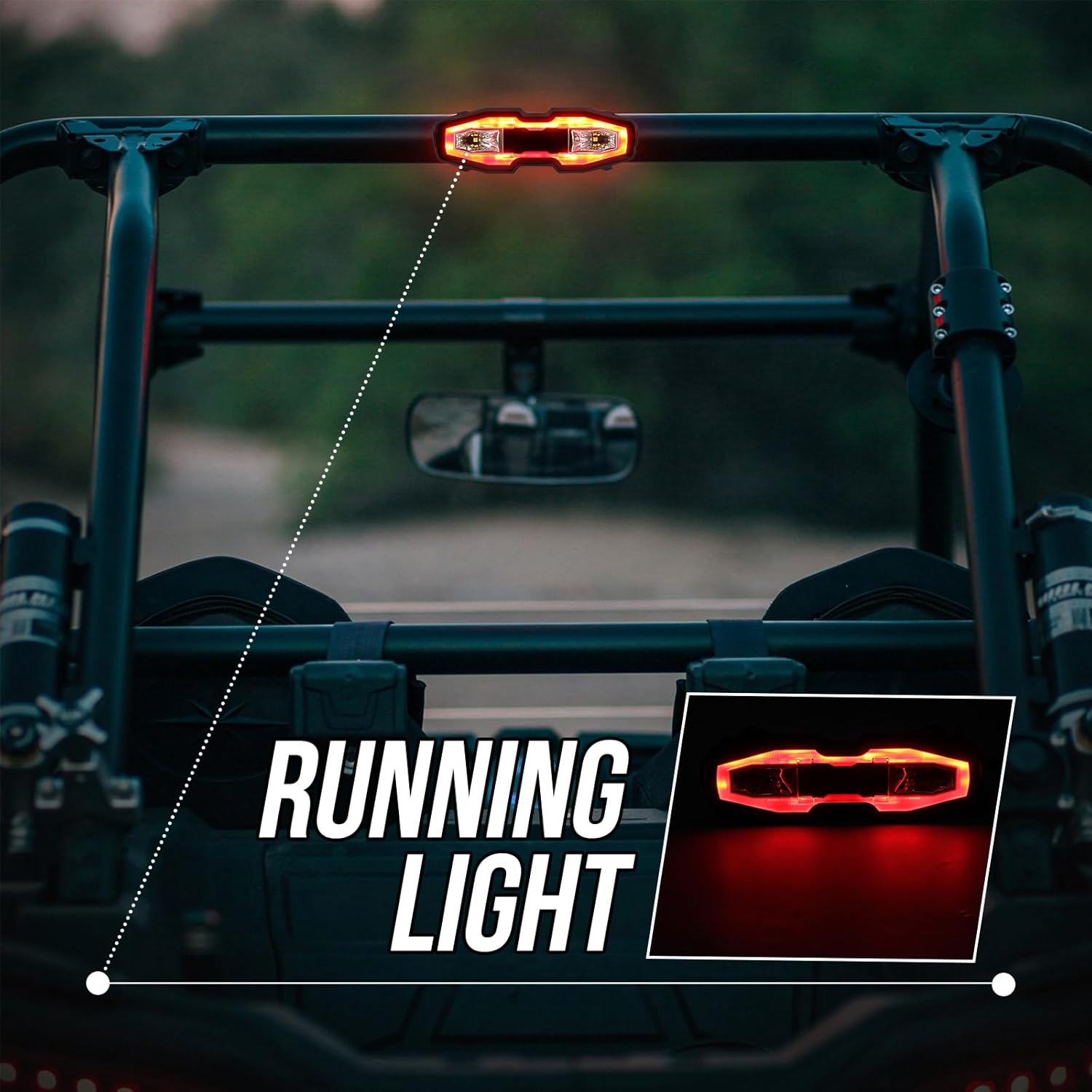 Led Chase Tail Lights,5 Modes(Strobe, Courtesy, Reverse, Running, and Brake)，Chase Brake Light Bar for Polaris RZR Can-Am UTV ATV SXS Truck
