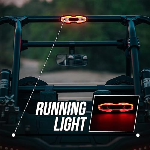 Miniatura 4 de Luces traseras LED de persecución, 5 modos (estroboscópico, cortesía, marcha atrás, marcha y freno), barra de luz de freno Chase para Polaris RZR