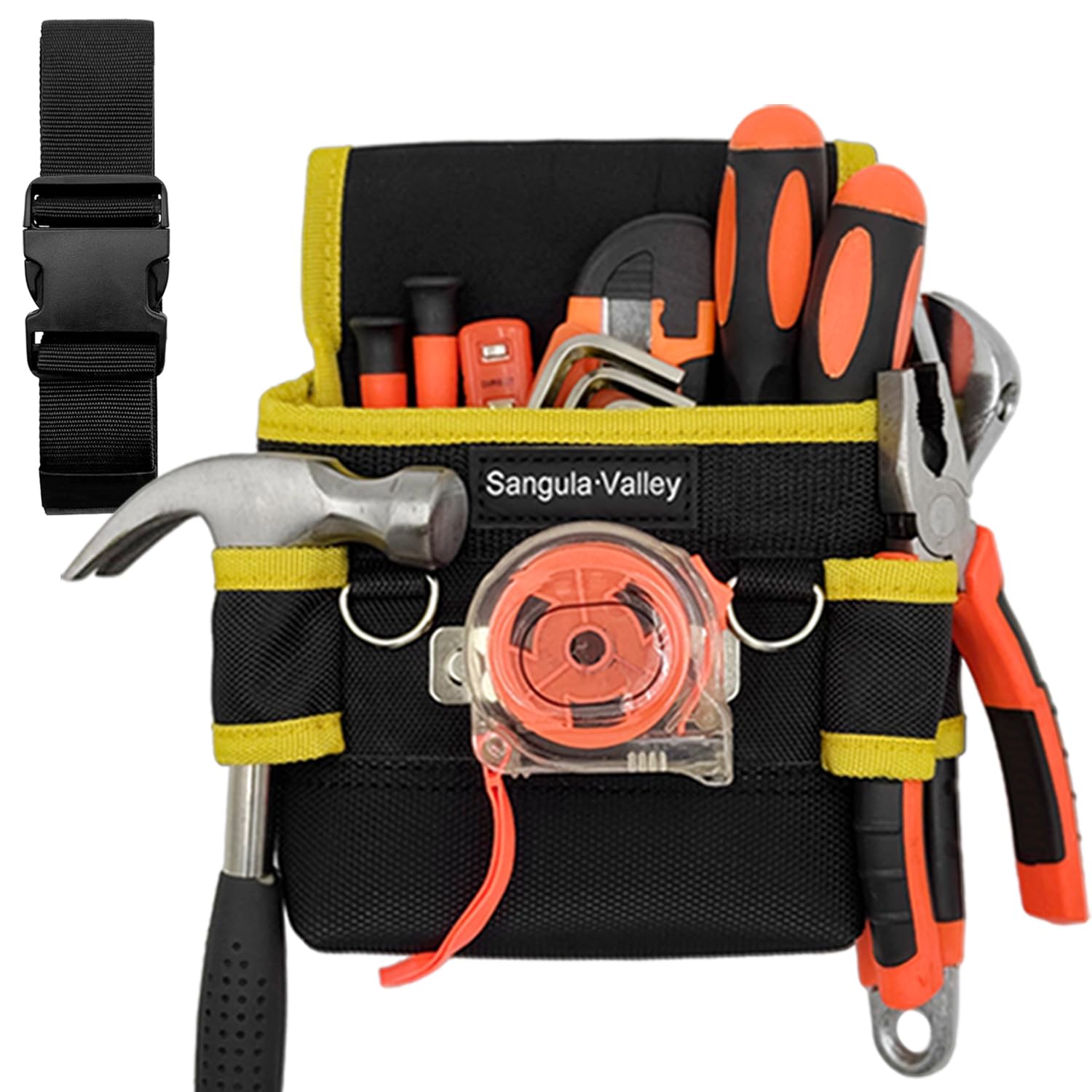 Tool Pouch,Professional Electrician Pouch, Multi-Pocket Belt Organizer,Suitable for Electricians/Carpenters/Plumbe (Yellow) - Image 2