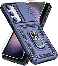 SunStory Compatible with Samsung Galaxy S23 Case with HD Screen Protector & Kickstand & Slide Camera Cover, [ Military-Grade ] Protective for Samsung S23 5G (6.1",2023) (Blue)