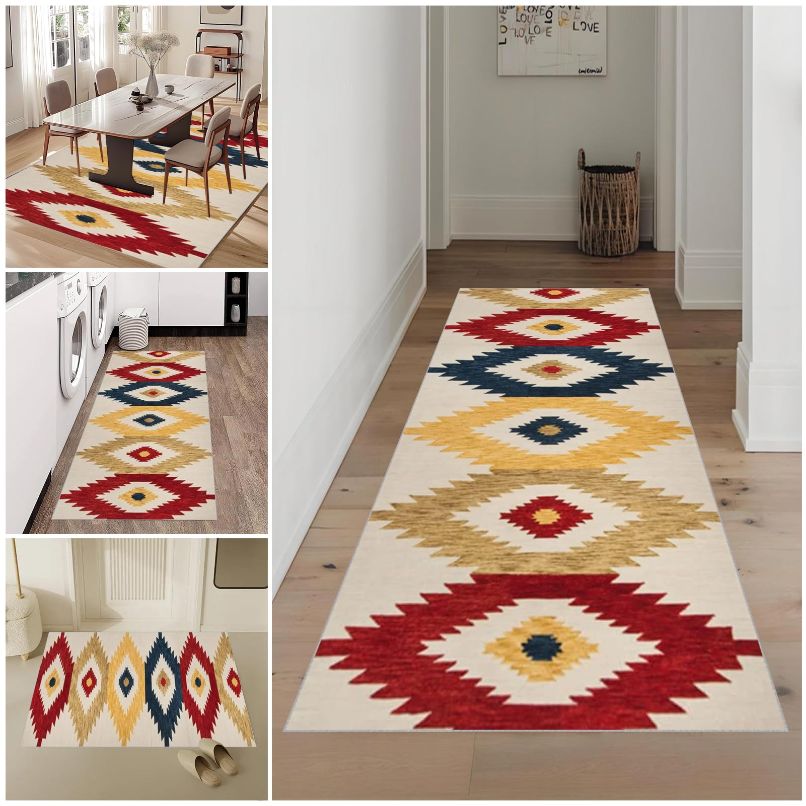 Lmyoieqm Carpet Runners for Hallways 50 x 80 cm Non Slip Kitchen Runner Rugs Washable Carpet Floor Mat Entrance Runner for Hallway Entryway Kitchen Absorbent Area Rugs for Kitchen Laundry Room