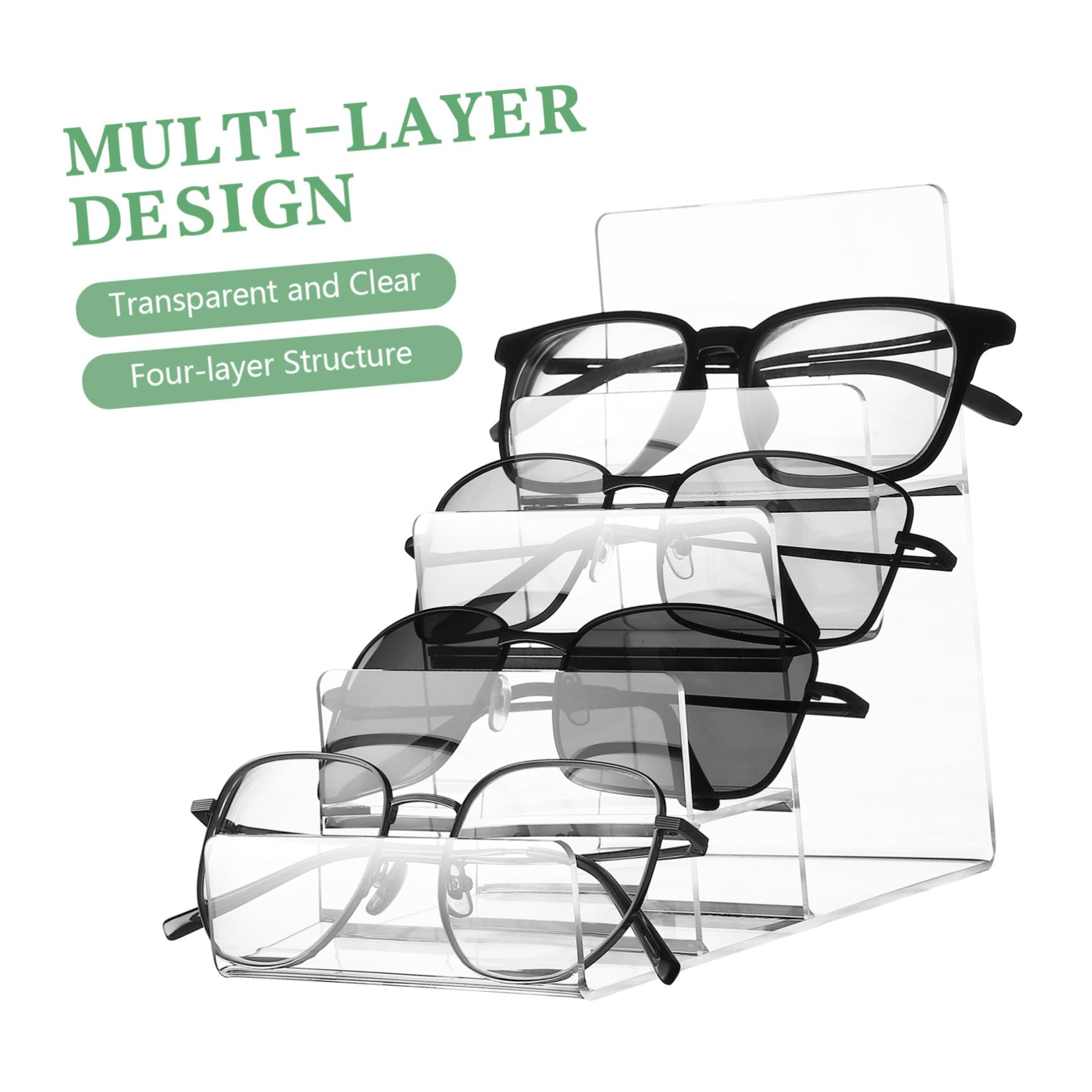 Soporte Acrílico Trapezoidal Multi Transparente para Almacenamiento y Exhibición De Carteras Gafas y Joyas Estantería Organizadora Versátil para Hogar y Oficina