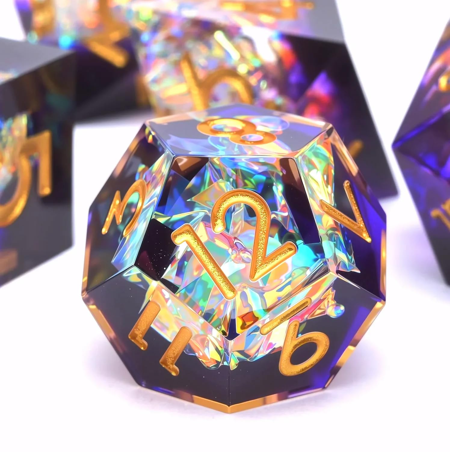 Juego de dados de Dungeons and Dragons D&D, juego de dados de resina DND de poliedro, utilizado para juegos de rol, juego de dados Magic Pathfinder, juego de dados DND (7 piezas)