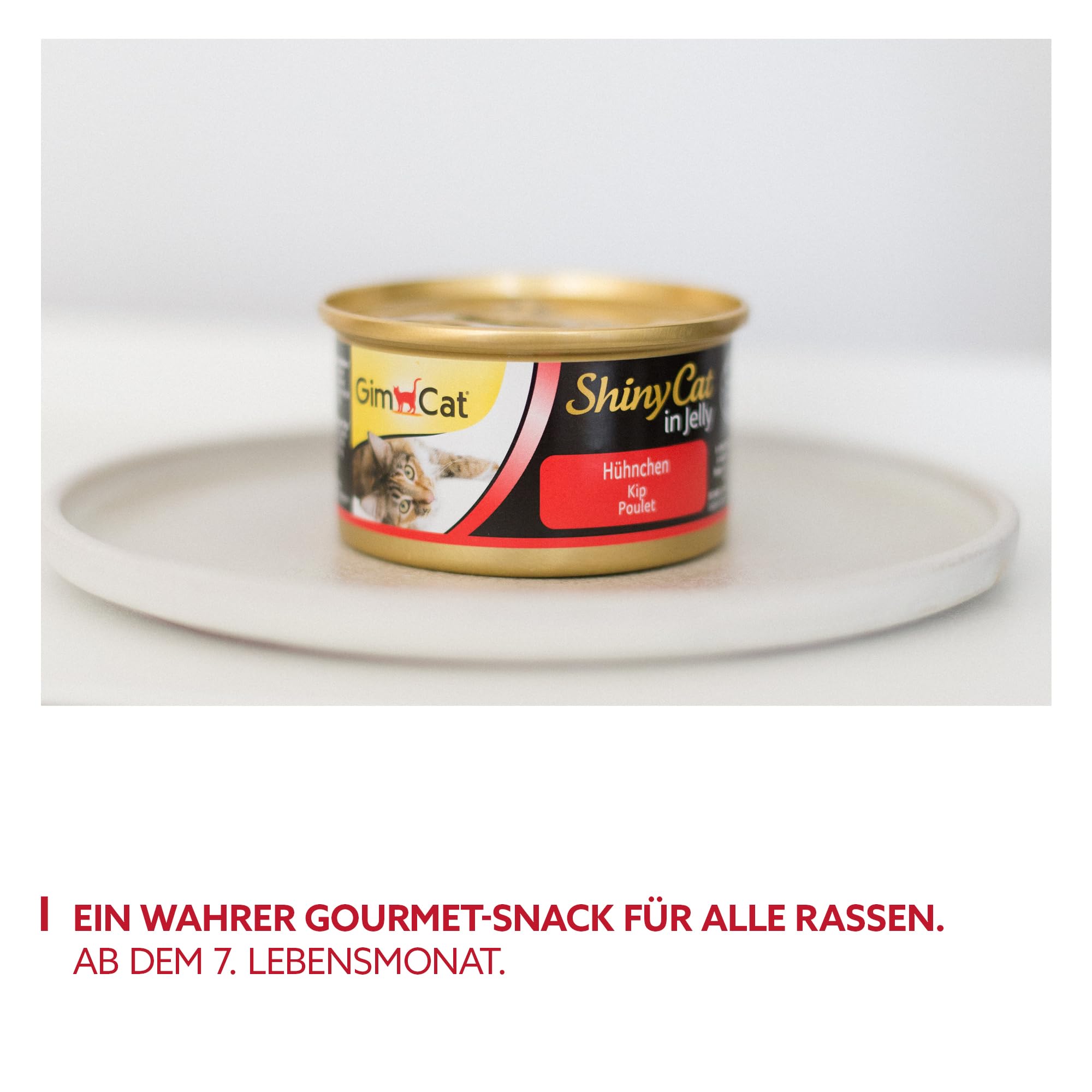 GimCat ShinyCat in Jelly Hühnchen - Nassfutter mit Fleisch und Taurin für Katzen - 48 Dosen (48 x 70 g)