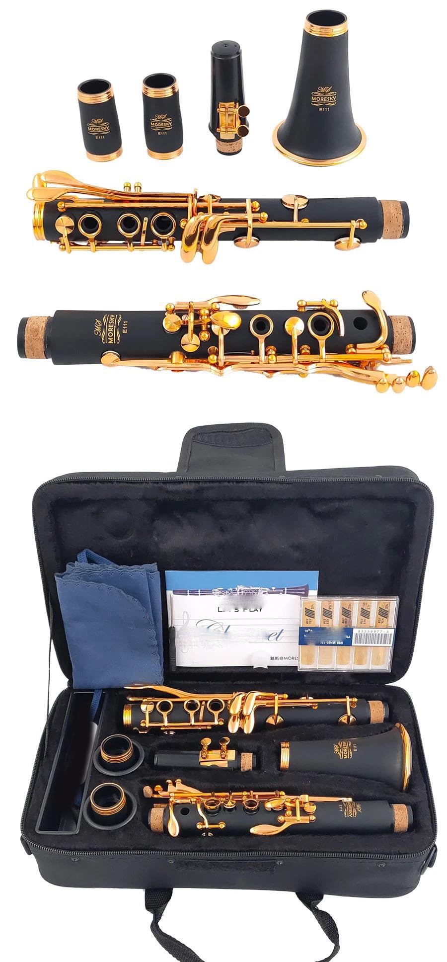 Clarinete Principiantes Clarinete Si Bemol 17 Teclas | Cuerpo de resina ABS.(E111)