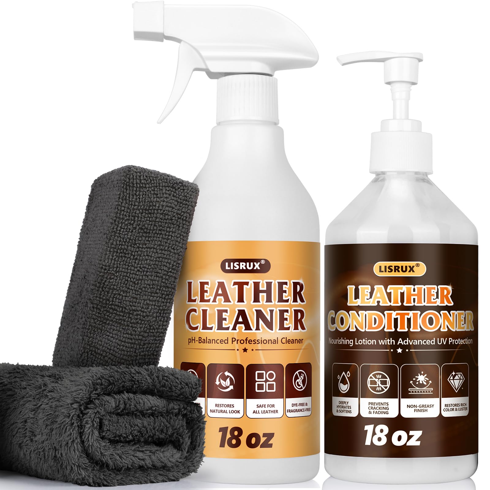 Amazon.com: LISRUX Leather Cleaner and Conditioner Kit-2×18oz