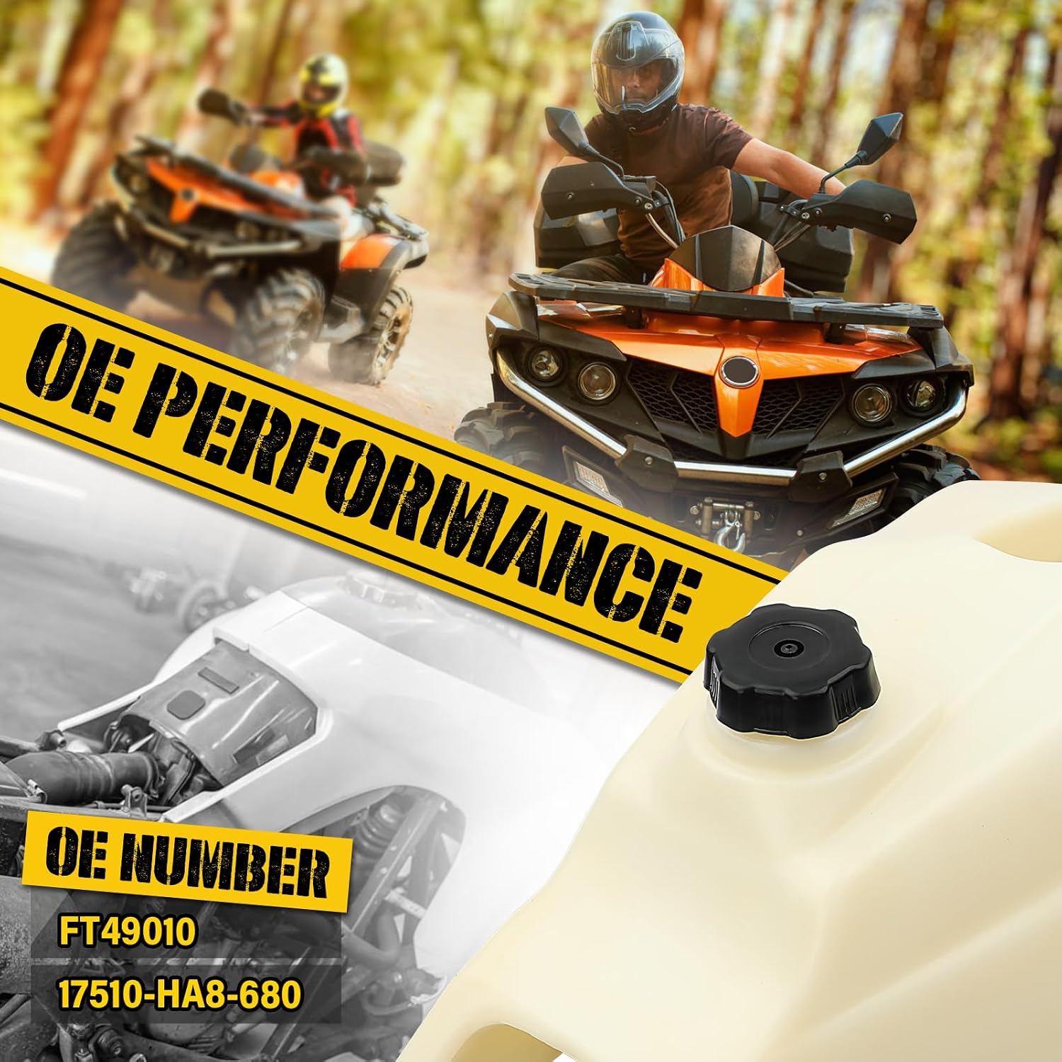 Fuel Gas Tank with Fuel Cap Fit for Honda Four Trax 250 TRX250 2x4 1985-1987, Replace# FT49010 17510-HA8-680