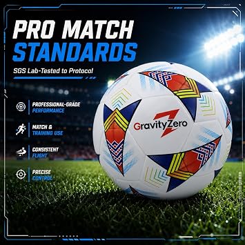 Size 5 Soccer BallSGS Lab-Tested Pro Match Grade with Pump & Needles