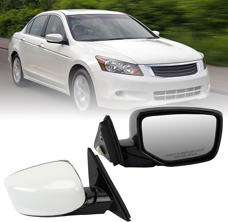 Retrovisor externo elétrico direito VANLOGY para Honda Accord 2008 a 2012, rebatimento manual, branco, 3 pinos – 1 unidade